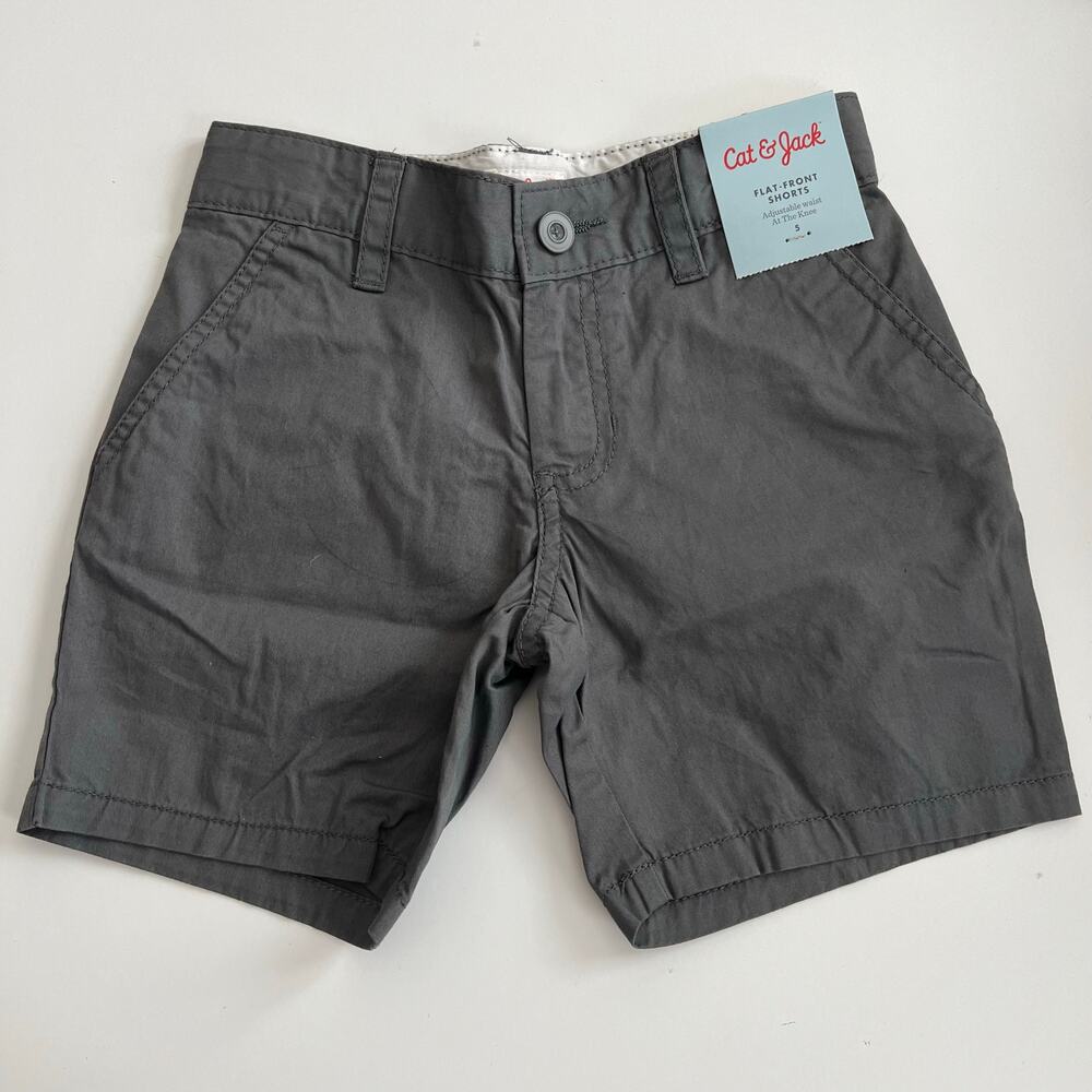 Cat & Jack Boys Flat Front Short Charcoal Gray